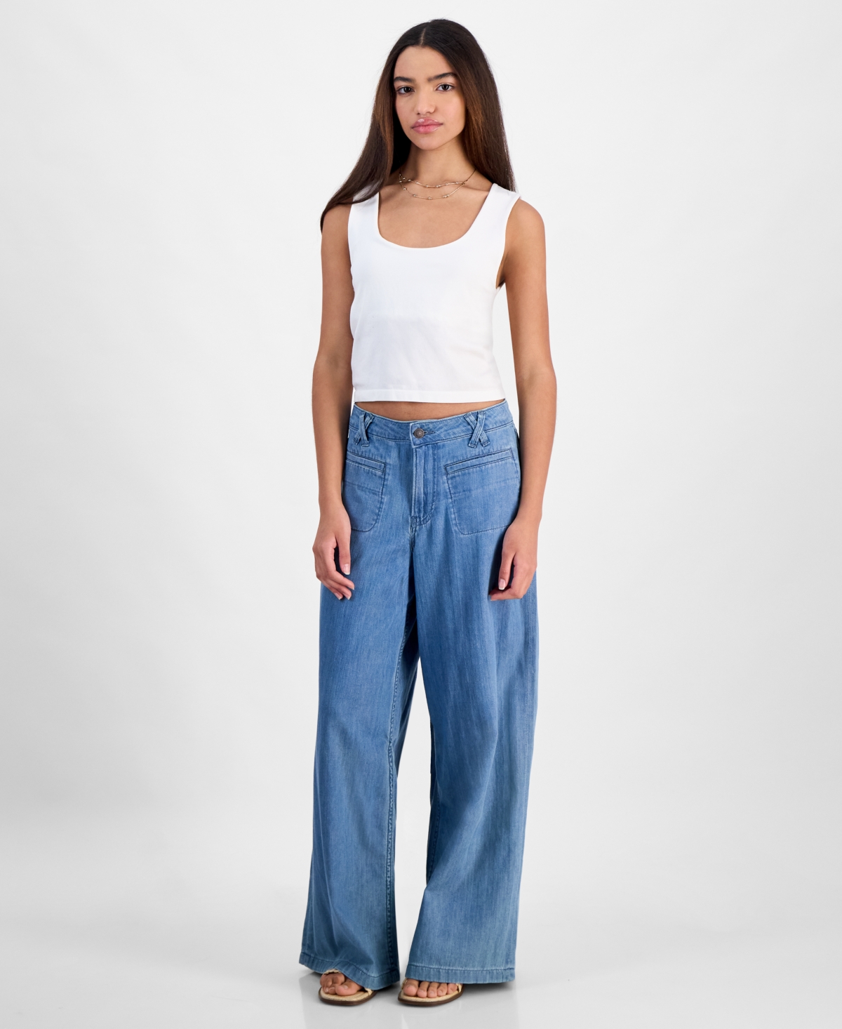 Shop Lucky Brand Women's Wide-leg Palazzo Jeans In Flip Side Wash