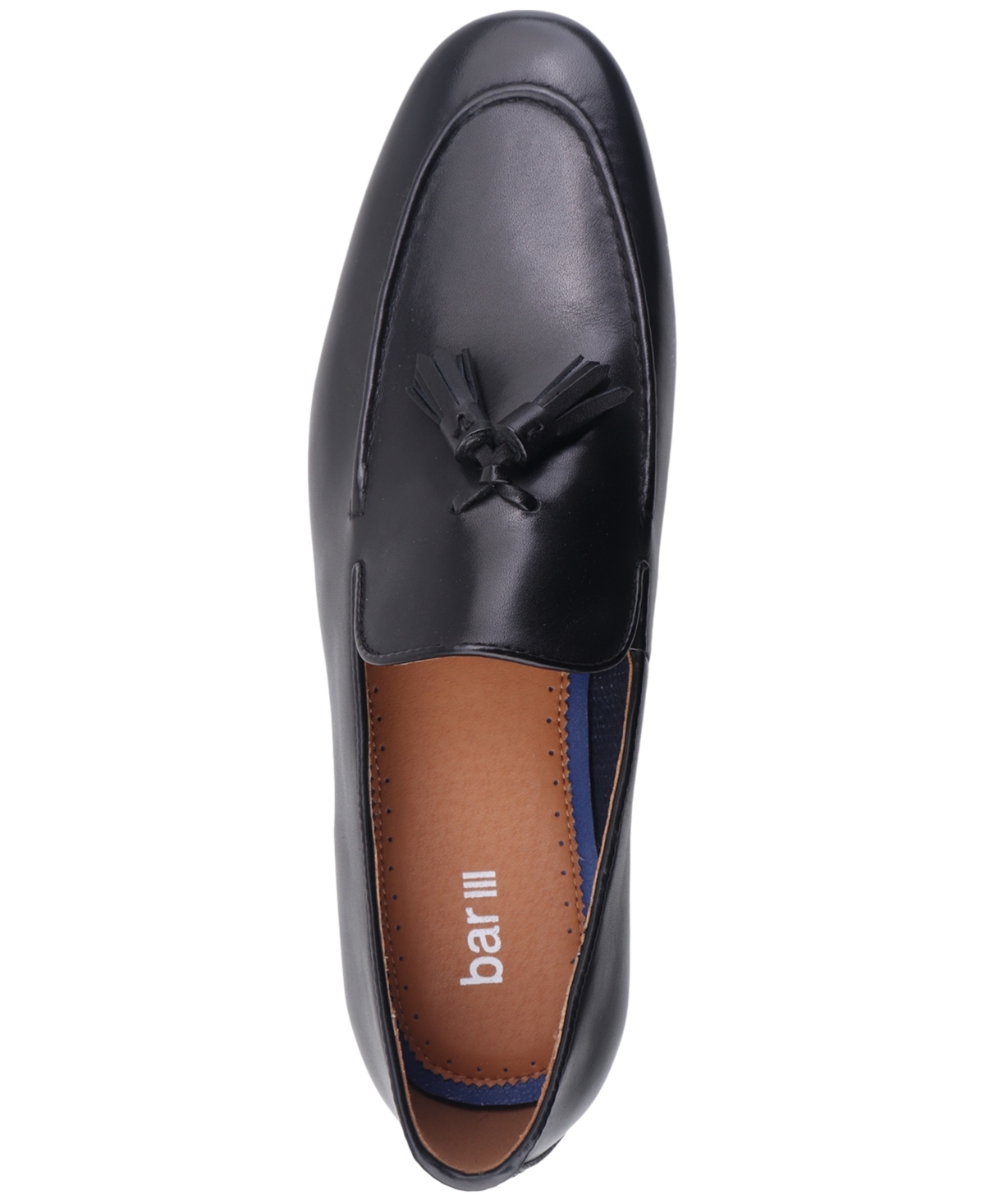 Bar Iii Men's Benjiee Leather Slip-on Tassel Loafers, Exclusively At Macy's In Black Leather