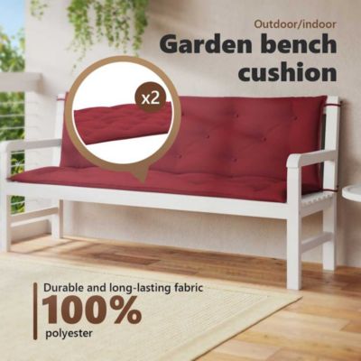 Garden Bench Cushion Wine Red 59.1"x(19.7"+19.7")x2.8" Oxford Fabric
