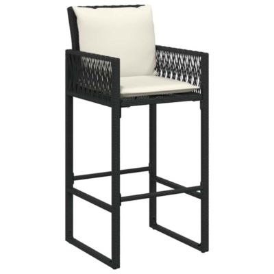 Garden Bar Stool Black, Cream White
