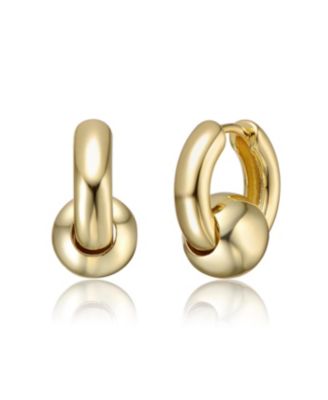 Huggie Hoops with Pearl and Clasp in White Gold Plated or 14K Gold Plated