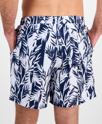 Club Room Mens Tropical Leaf-Print Swim Trunks Exclusively at Macys 3790₽
