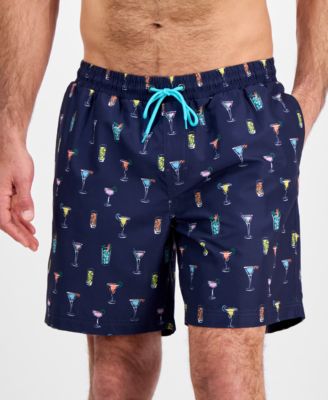 Club Room Mens Cocktail-Print Swim Trunks Exclusively at Macys 3790₽