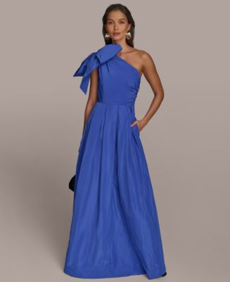 【Donna Karan New York】Hardware-Trim One-Shoulder Gown Donna Karan New York Women's Bow-Trim One-Shoulder Gown - Macy's