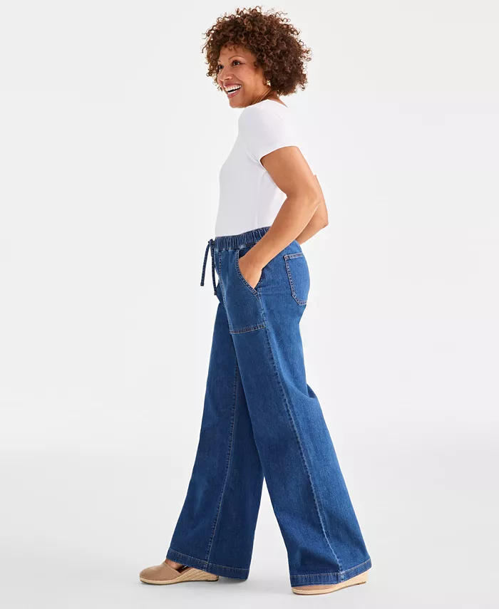 Women's Pull-On Wide-Leg Jeans - thumbnail 2