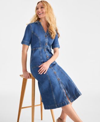 princess polly baby blue dress Old Navy's Jean Popover Shirt Dress