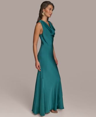 【Donna Karan New York】Hardware Halter Neck Sleeveless Gown Donna Karan New York Women's Cowlneck Slip Gown - Macy's