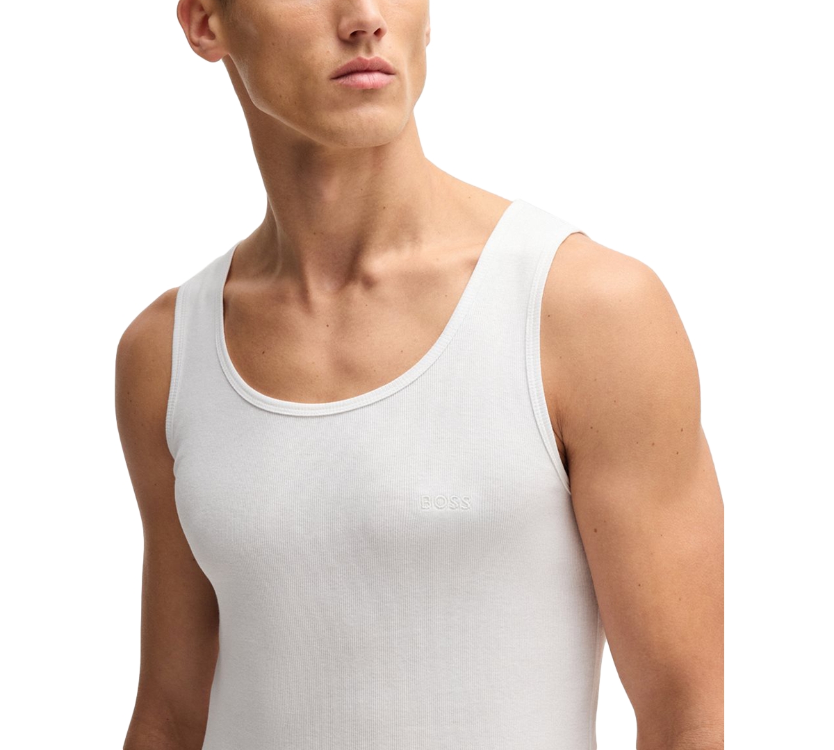 Hugo Boss Three-piece Round Neck Vest In White