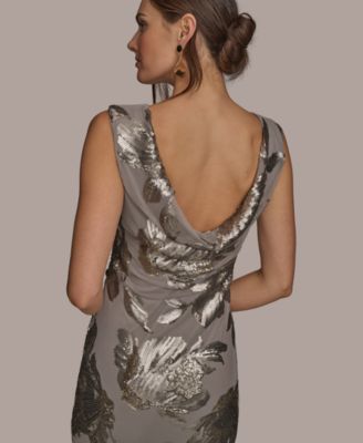 【Donna Karan New York】Floral Sequined Dress Donna Karan New York Sequin Floral Sleeveless Gown | Nordstrom