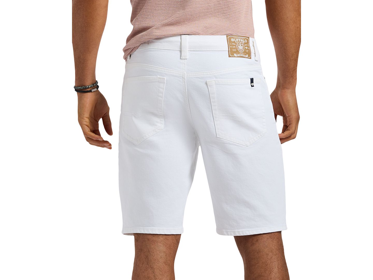 Мужские шорты Buffalo David Bitton Dean Relaxed-Straight Fit Stretch Knit 10.5" Denim Shorts, цвет: Белый — фото 2