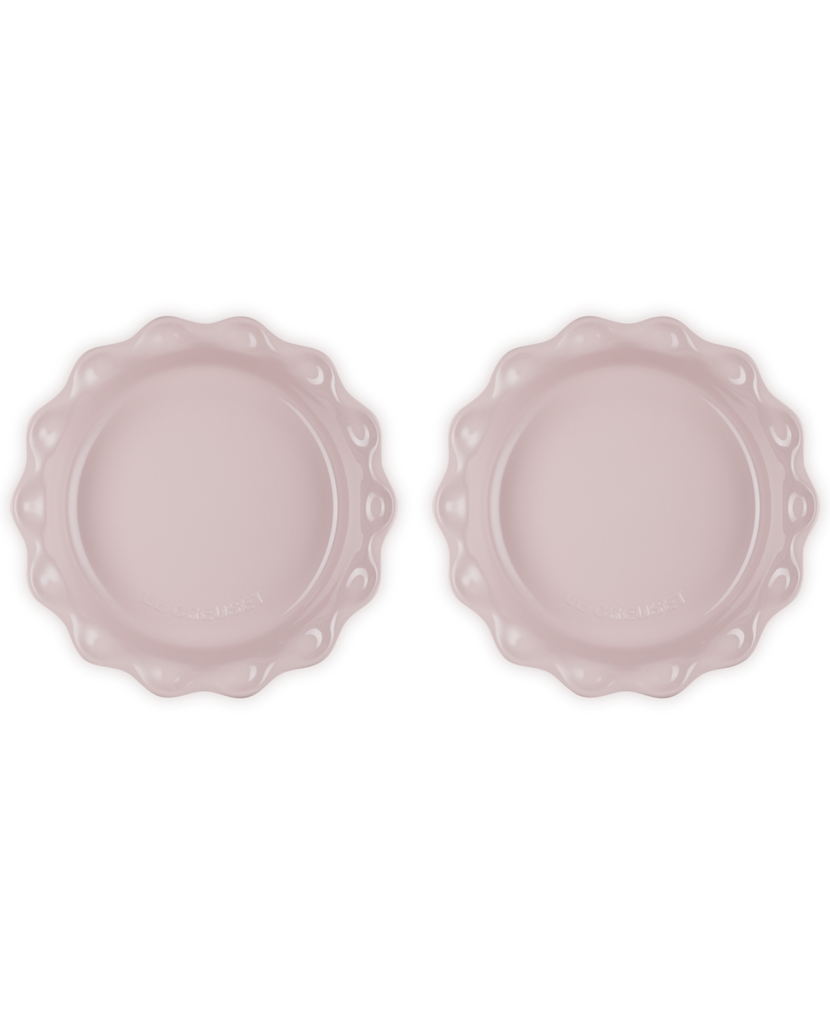 Le Creuset Stoneware Heritage Fluted 9" Pie Dish, Set Of 2 In Chiffon Pink