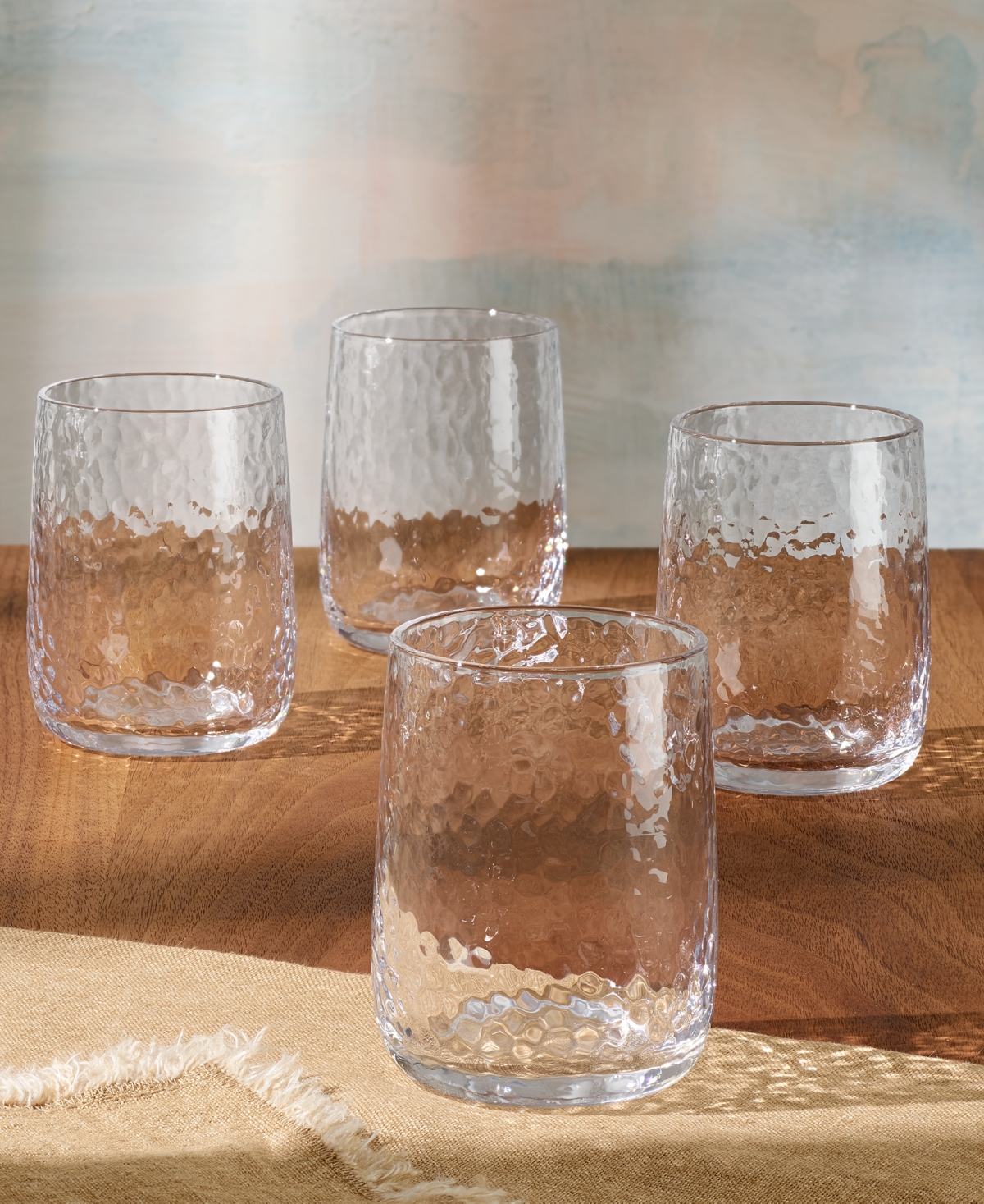 Oake Textured Double Old-fashioned Glasses, Set Of 4, Exclusively At Macy's In Clear