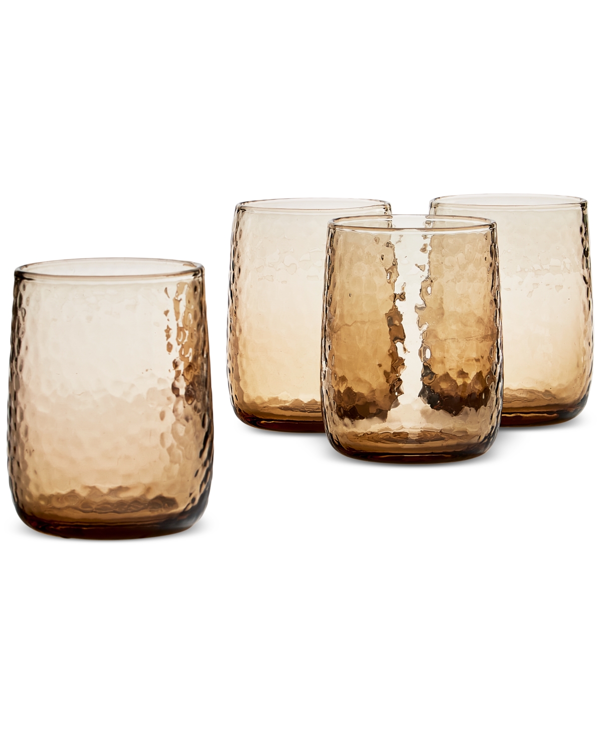 Oake Textured Double Old-fashioned Glasses, Set Of 4, Exclusively At Macy's In Amber