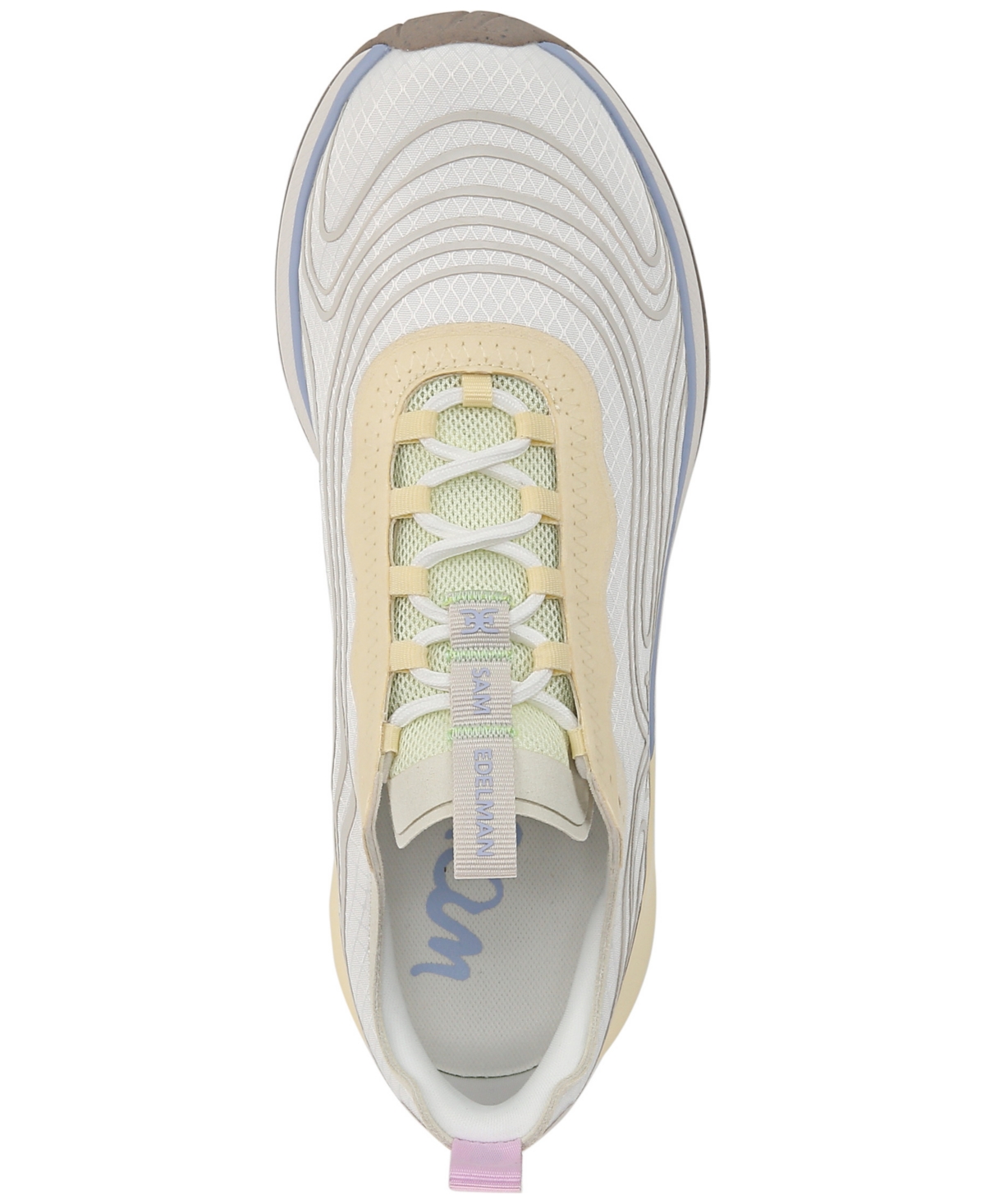 Sam Edelman Women's Miles Mixed-media Lace-up Sneakers In White,yellow Freeze Multi