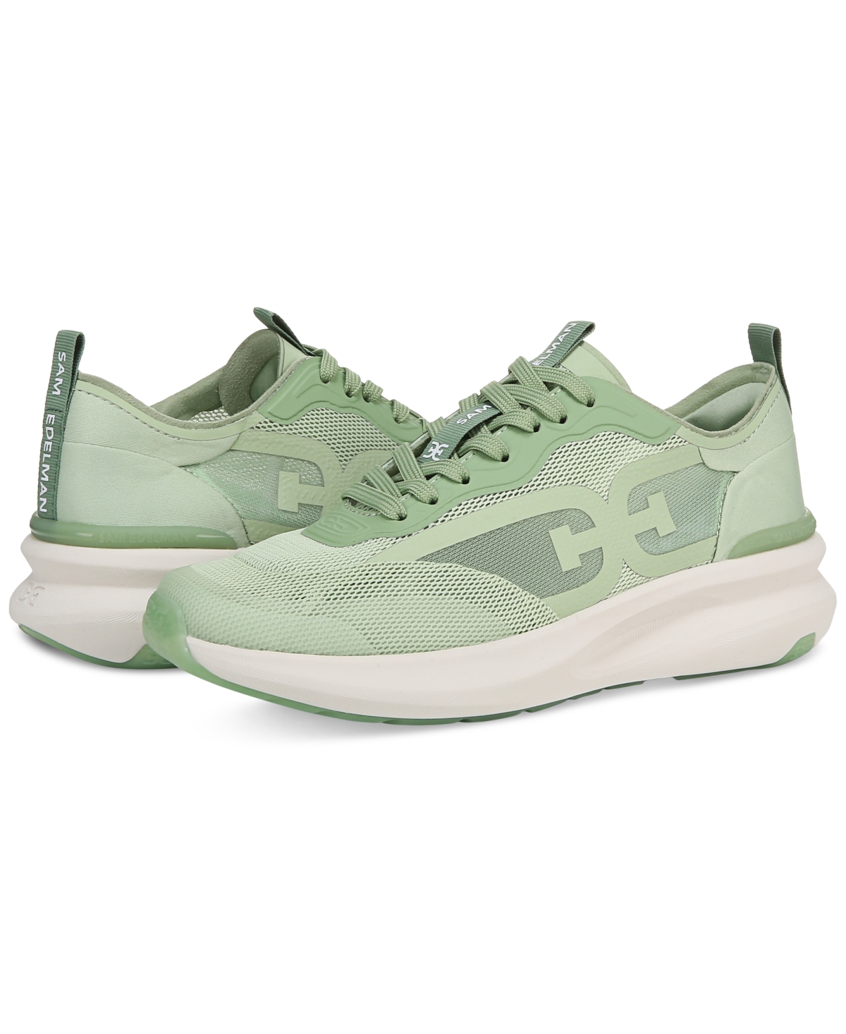 Shop Sam Edelman Women's Sarita Mesh Lace-up Sneakers In Green Multi