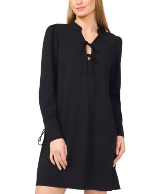 Women's Tie-Front Long-Sleeve Mini Dress
