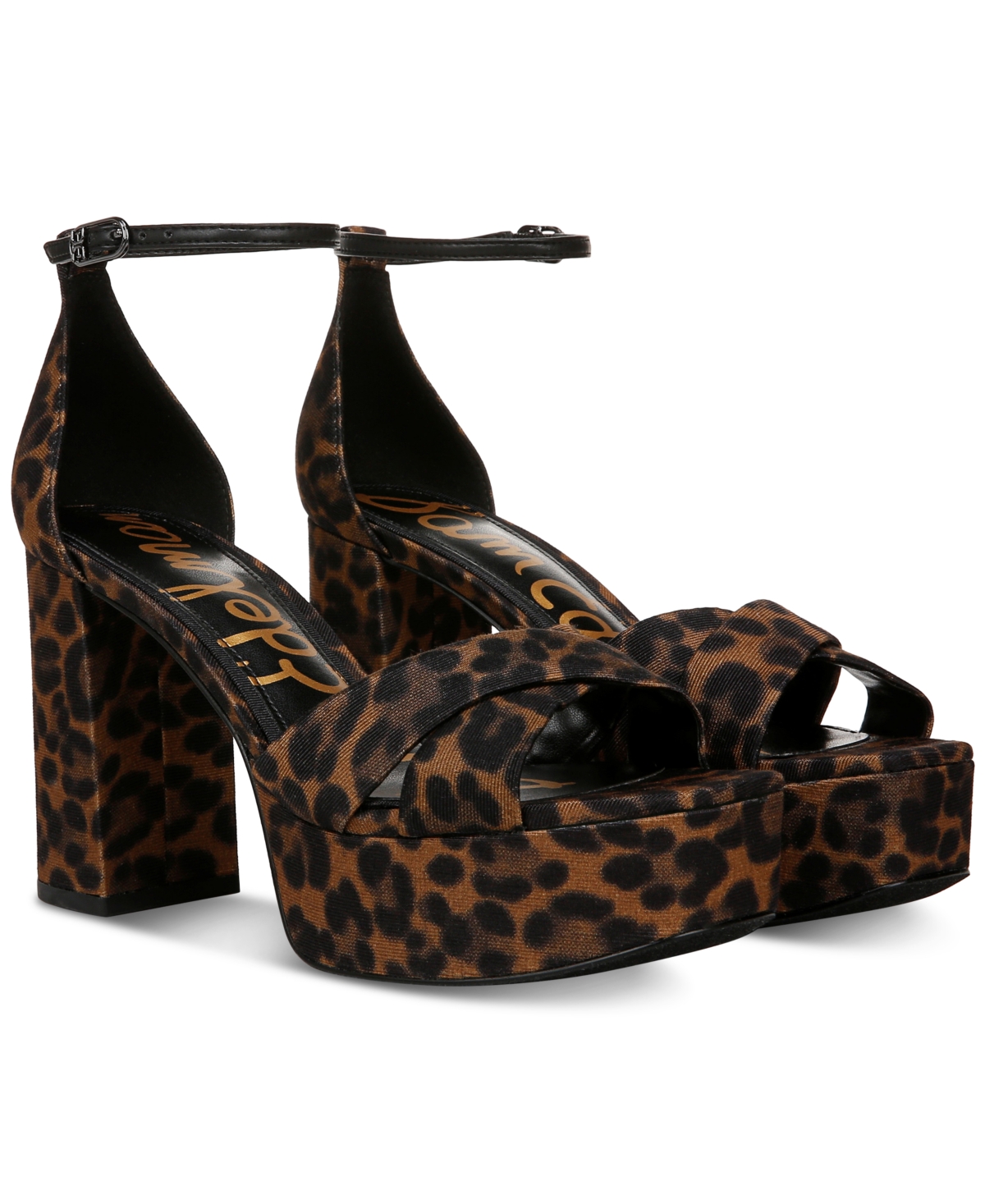 Sam Edelman Jullian Platform Heel Brown Multi Fabric In Brown Multi