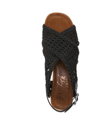 Women's Andrea Square Peep Toe Slingback Wedge Sandals