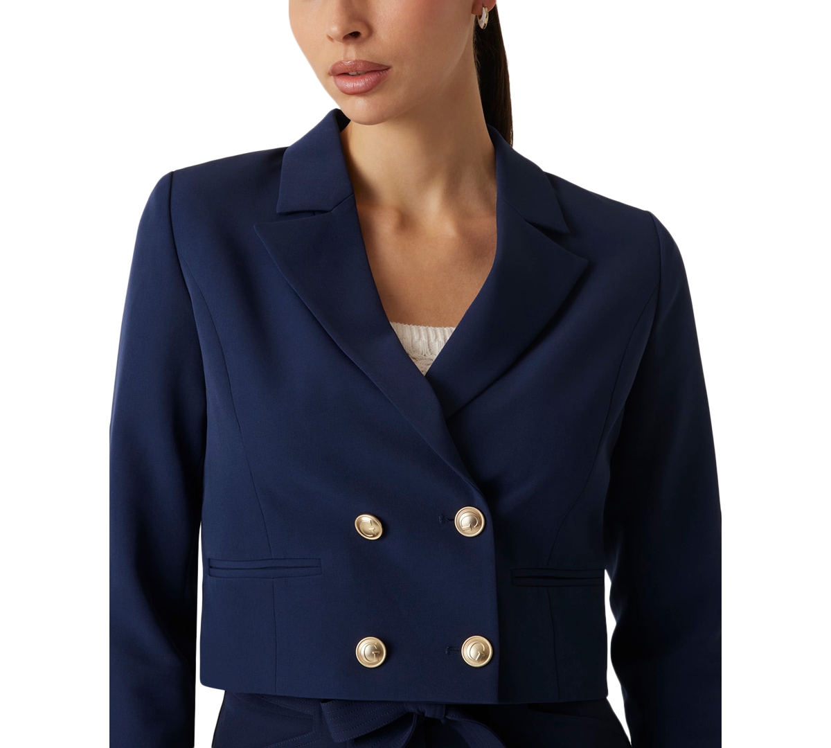 GUESS WOMEN'S ANDREE CROPPED BLAZER 