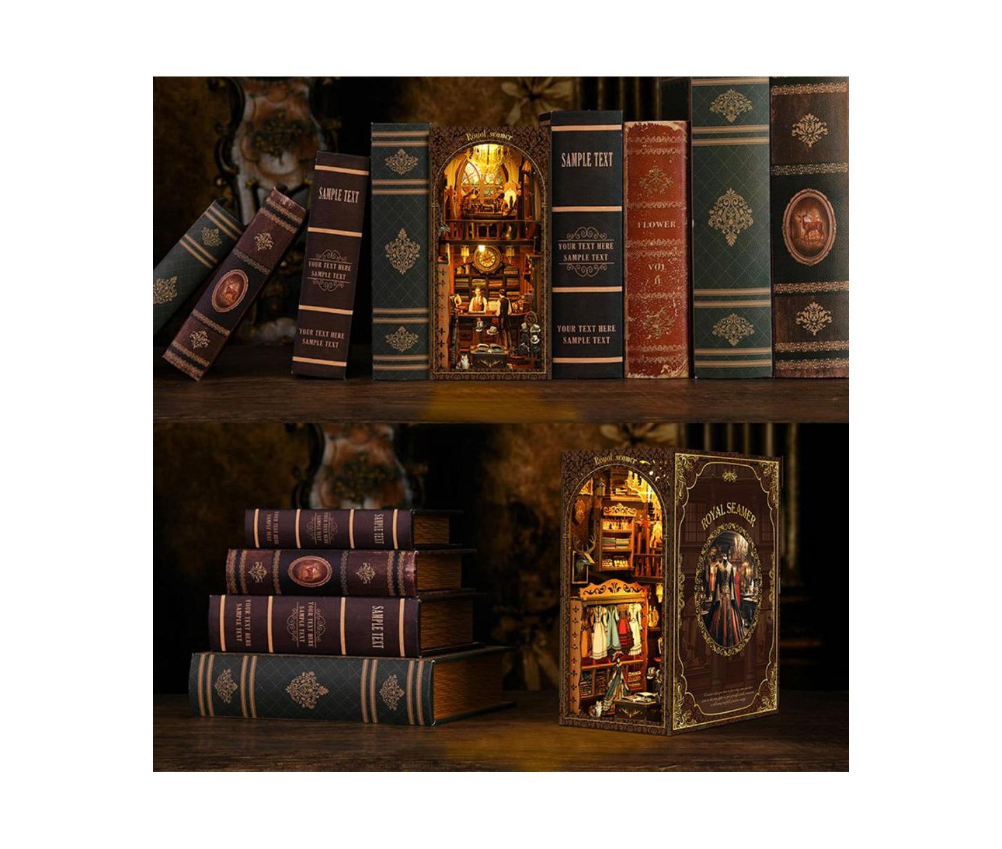 Детские конструкторы HANSILK Royal Seamstress Book Nook Kit 3D Wooden Puzzle, от 14 лет — фото 3