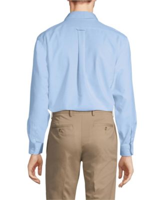 Лендс-Энд Земли Конец Мужские Высокие Зауженный Крой Не Железный Сплошной Американский Хлопок Хлопок Оксфорд Платье Рубашка 13990₽