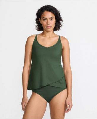Women's Long Torso Tulip Hem Tankini Top