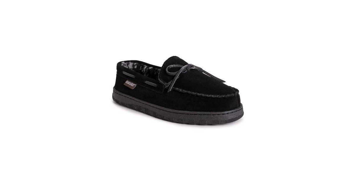 Muk Luks Men's Paul Printed Berber Suede Moccasin Slippers
