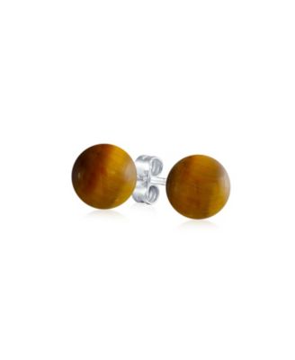 6MM Natural Multi Stone Stud Earrings Sterling Silver