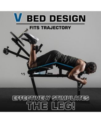 Leg Extension and Curl Machine, Adjustable Leg Rotary Extension Machine for Lower Body Workouts, Leg Machine with Plate Loaded for Home Gym