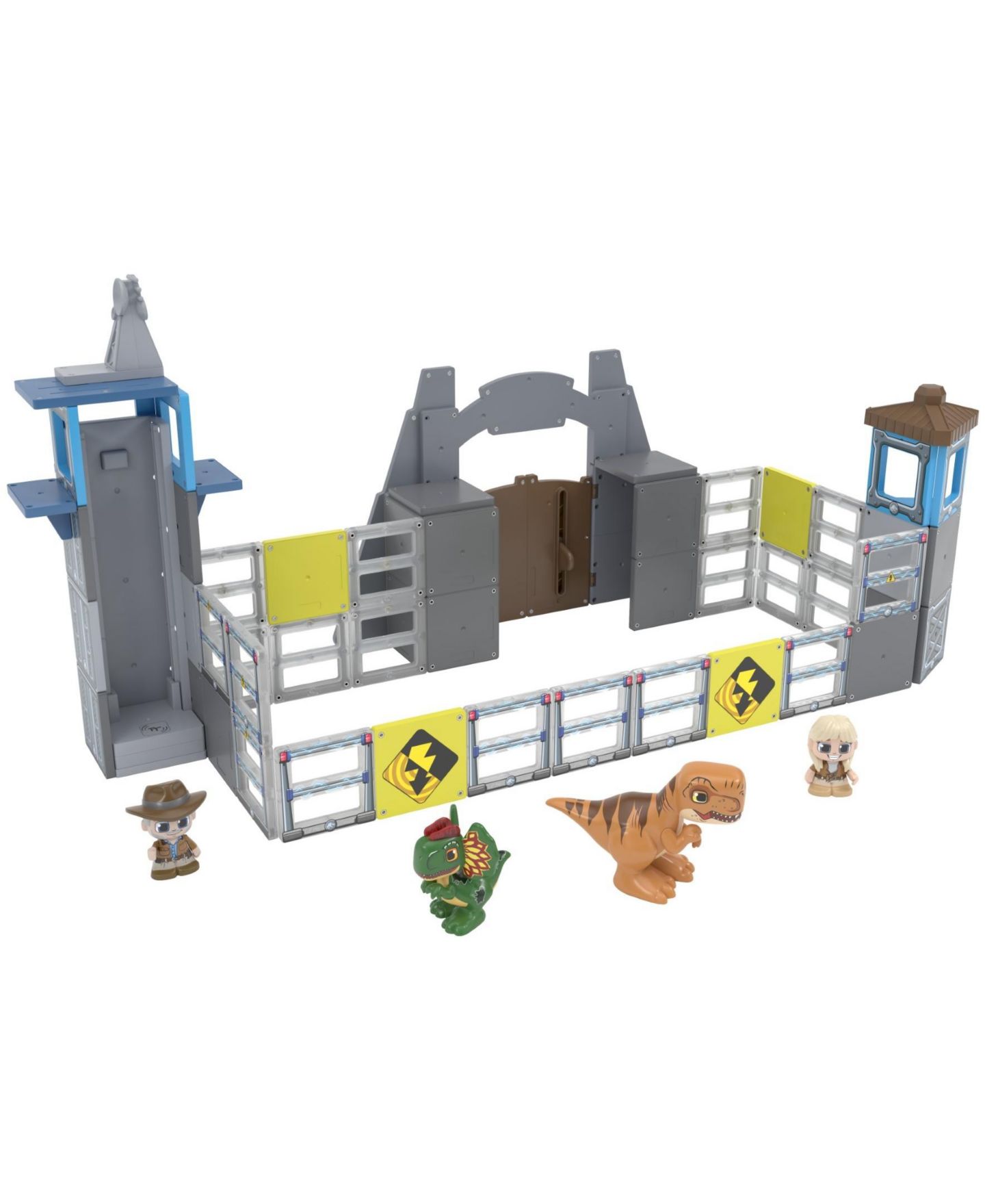 Детский игровой набор Tile Town Jurassic World Dino Escape Magnetic Tiles Playset, 69 Piece — фото 9
