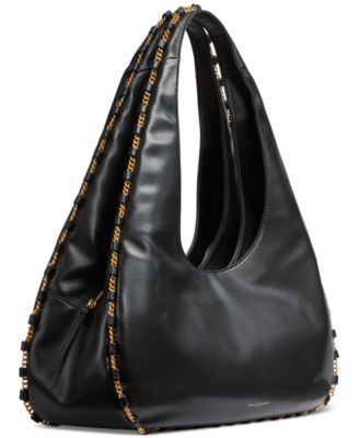 Кожаная сумка через плечо из батиста Donna Karan New York с тремя отделениями