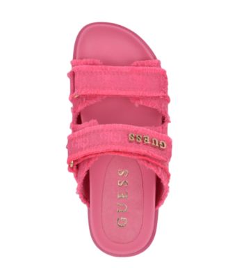 GUESS Women's Fabulon Two Strap Sporty Footbed Sandals - Macy's