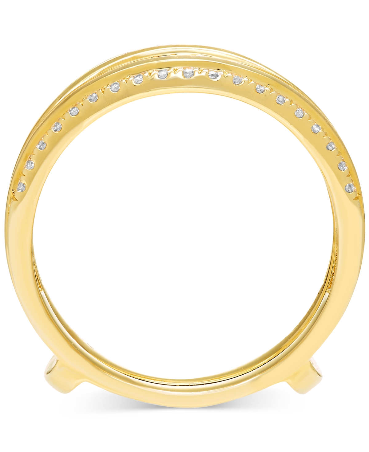 Macy's Diamond Asymmetrical Enhancer Ring Guard (1/2 Ct. T.w.) In 14k Gold In Yellow Gold