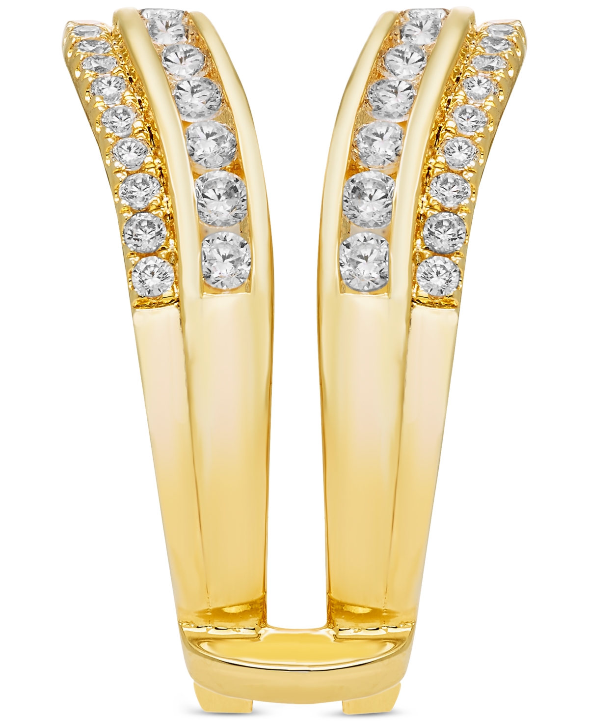 Macy's Diamond Double Row Enhancer Ring Guard (1 Ct. T.w.) In 14k Gold In Yellow Gold