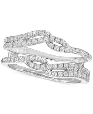 Macy's - Diamond Crossover Multirow Ring Guard Enhancer (1/2 ct. t.w.) in 14k White Gold