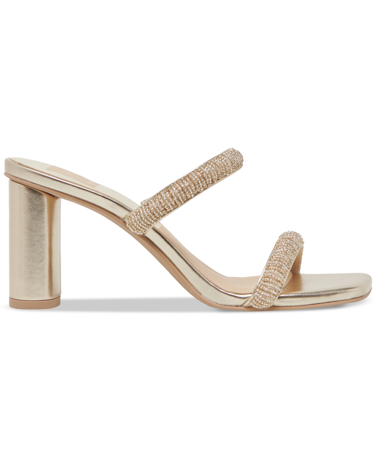 Dolce Vita Women's Nolah Beaded Block-heel Dress Sandals In Gold Multi Beads