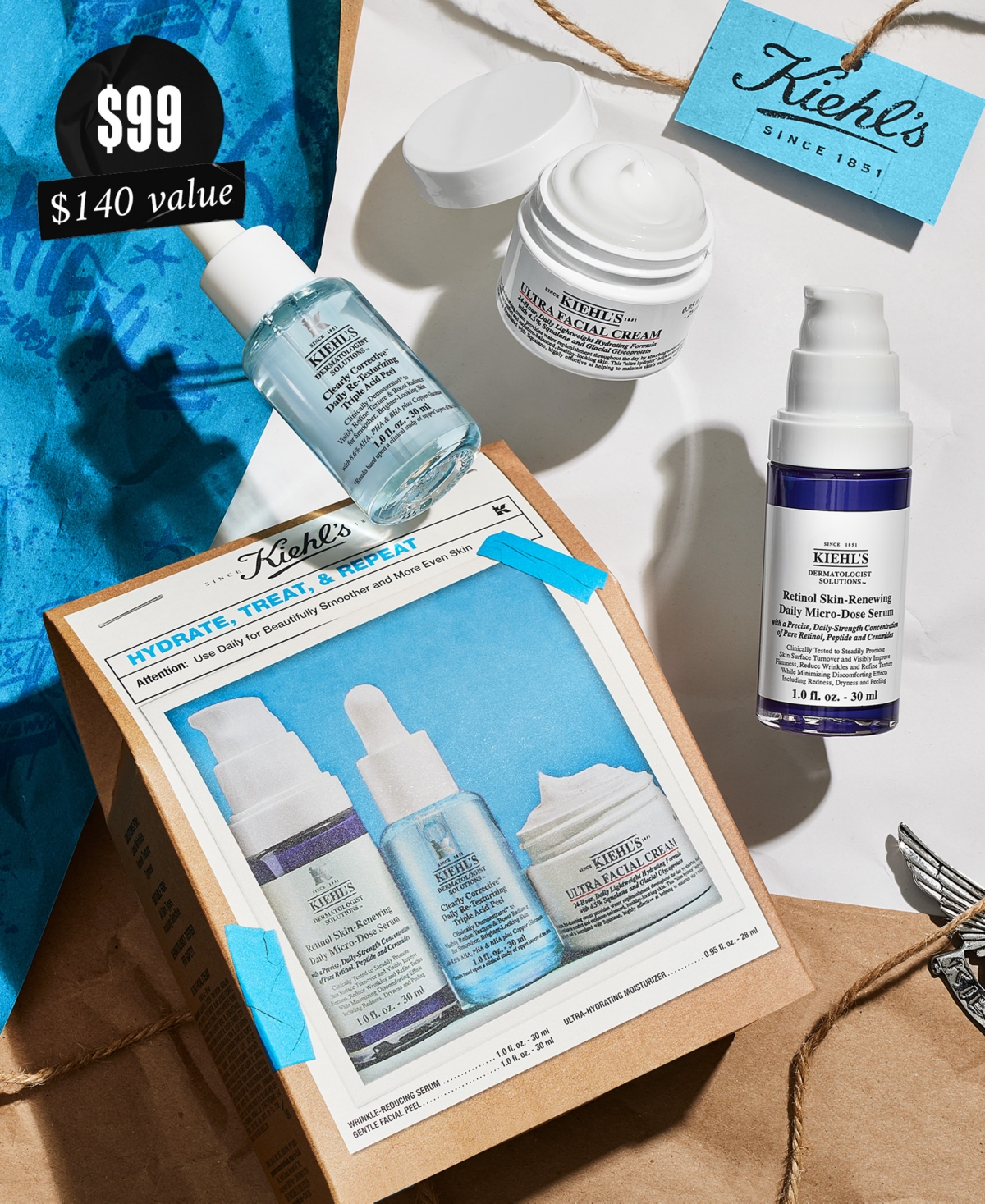 Kiehl's Since 1851 3-pc. Hydrate, Treat & Repeat Skincare Set In No Color