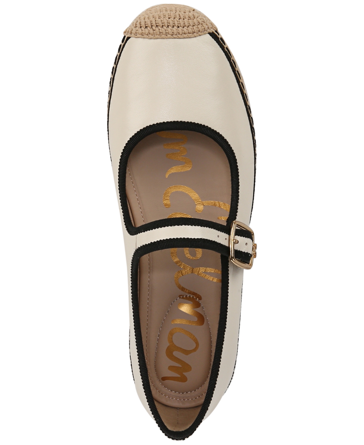 Shop Sam Edelman Women's Mackie Mary Jane Espadrille Flats In Modern Ivory,black