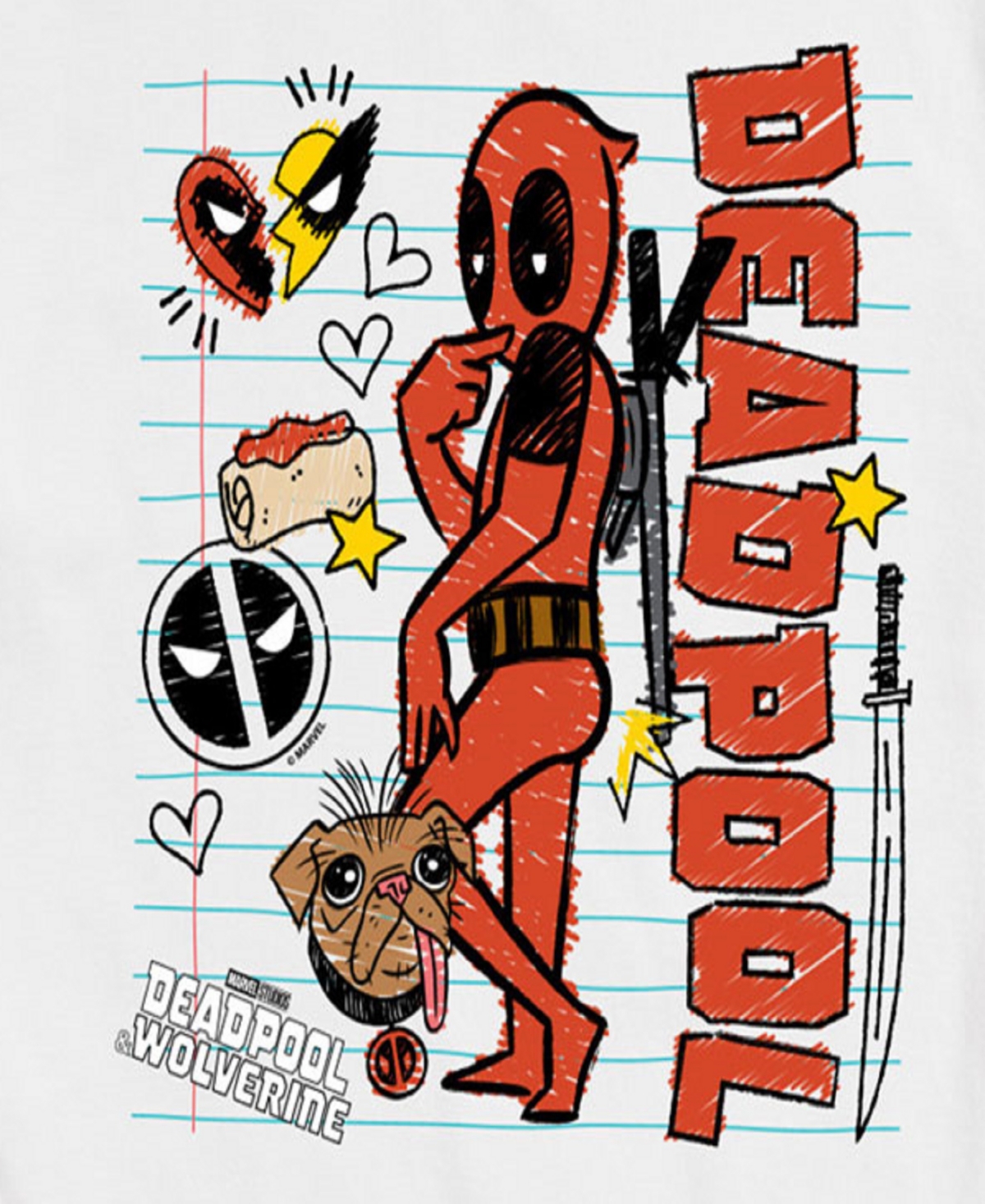 Airwaves Men's Deadpool And Wolverine Short Sleeve T-shirt In White