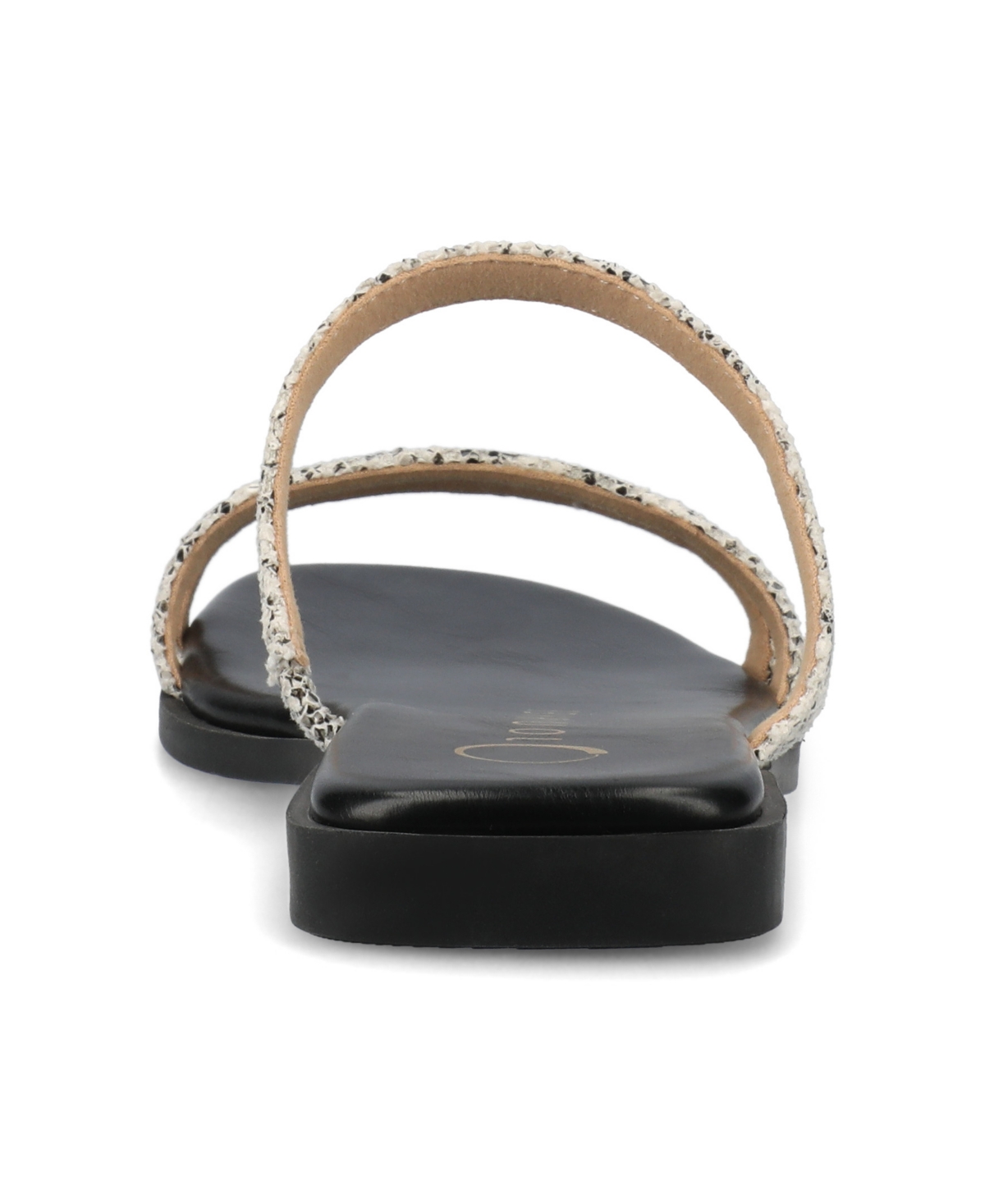 Journee Collection Women's Brisa Multi Strap Slip On Flat Sandals In Snake