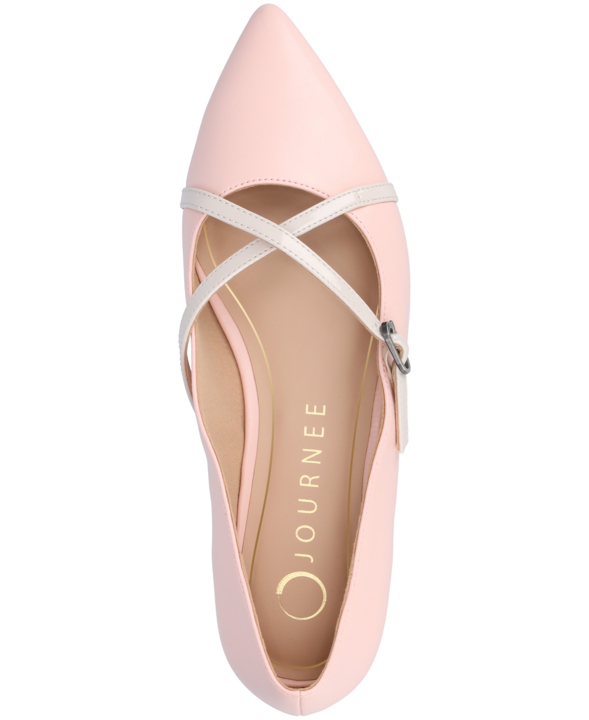 JOURNEE COLLECTION WOMEN'S CAMBY CRISSCROSS STRAP POINTED TOE FLATS 