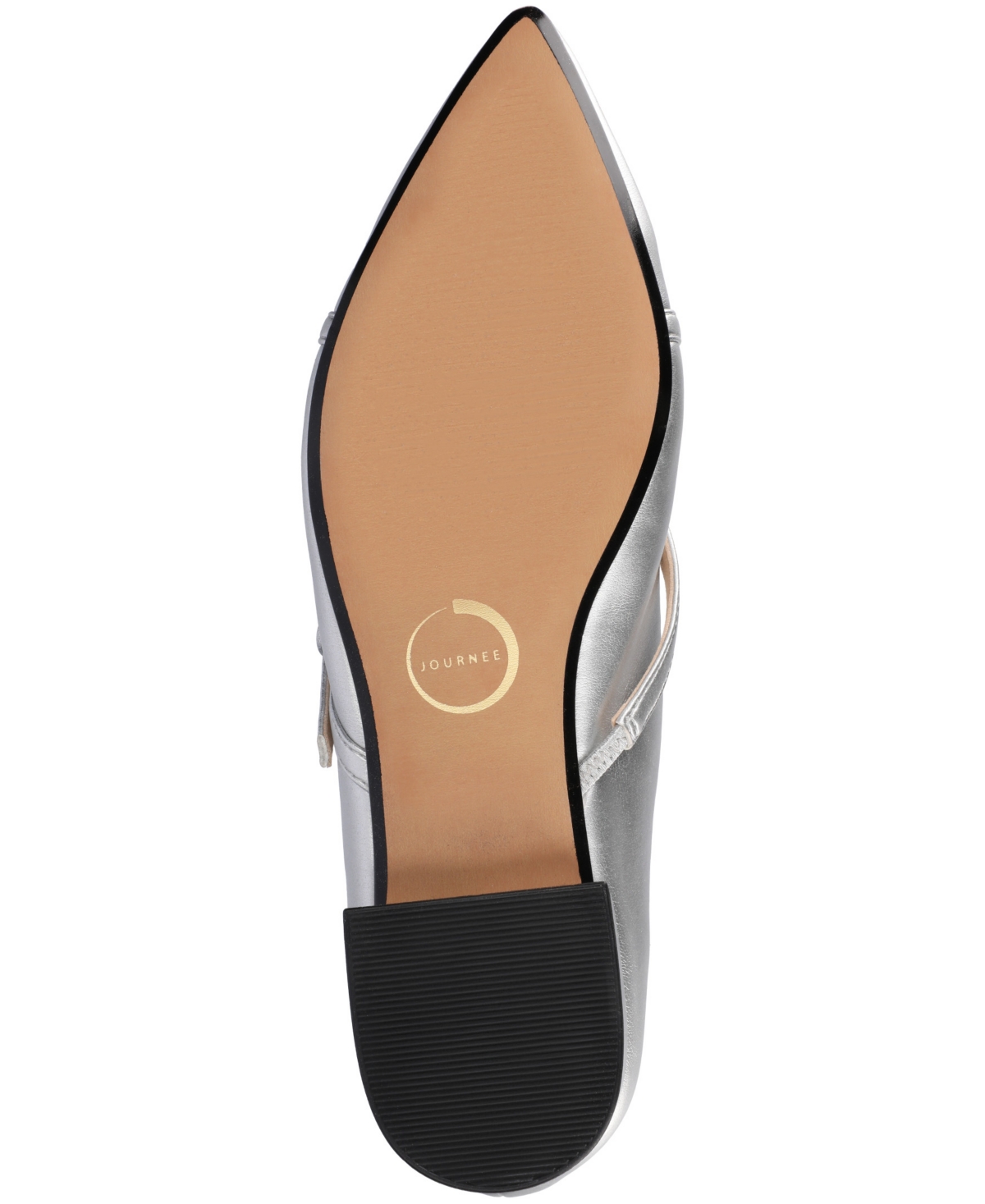 Journee Collection Women's Camby Crisscross Strap Pointed Toe Flats In Silver