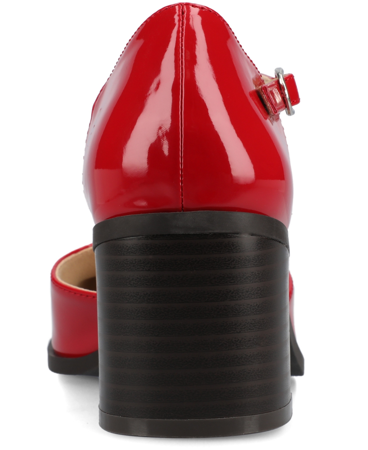 Shop Journee Collection Women's Evangeline Square Toe Pumps In Patent,red