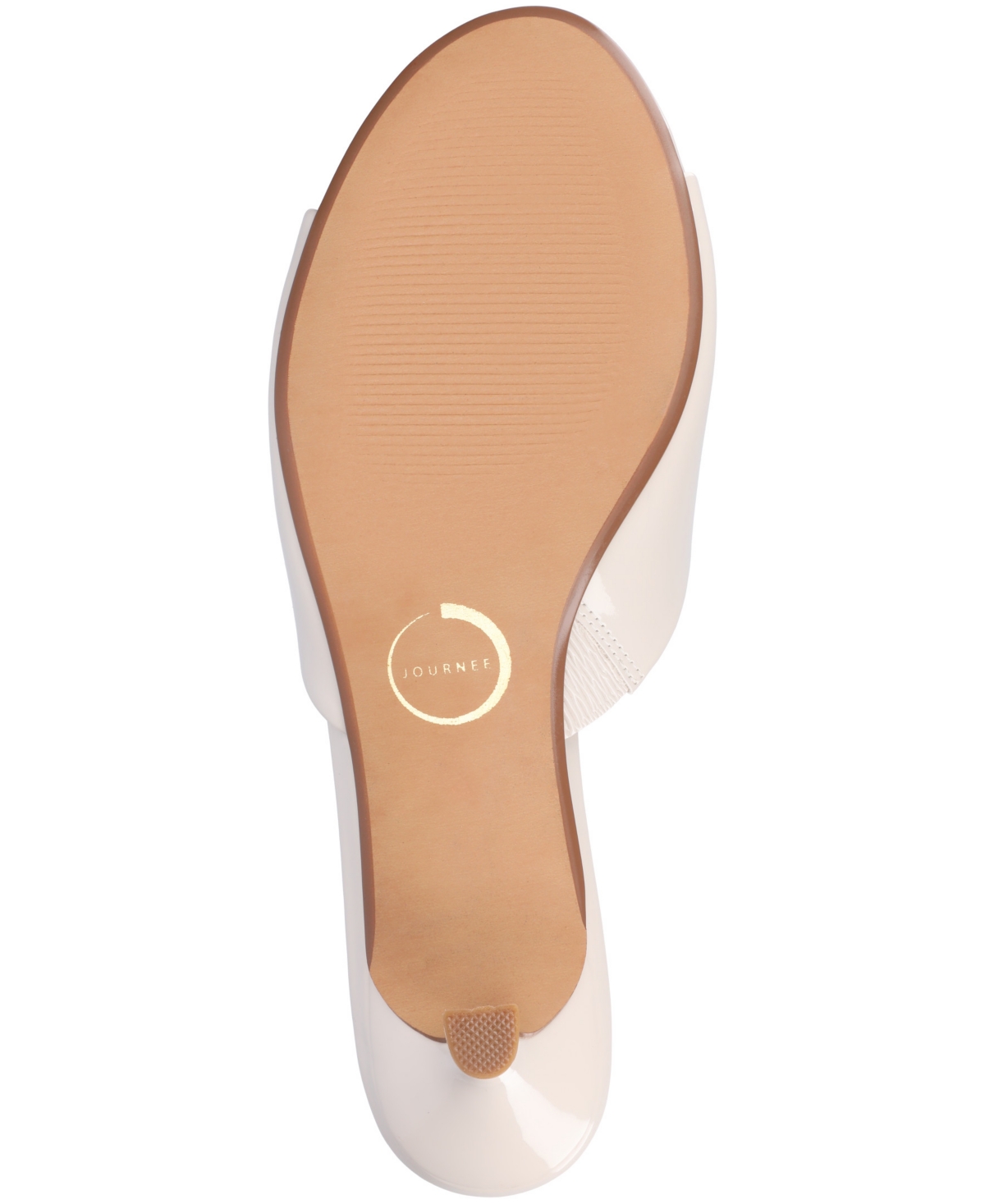 Journee Collection Women's Jeylah Kitten Heel Dress Sandals In Patent,bone