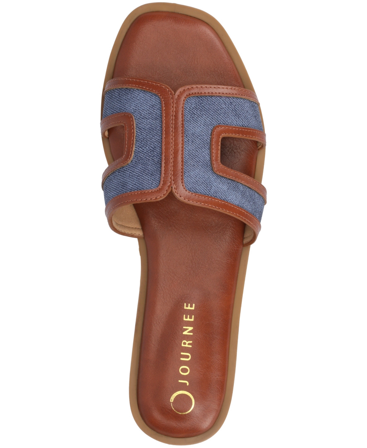 Journee Collection Primah Slide Sandal In Denim