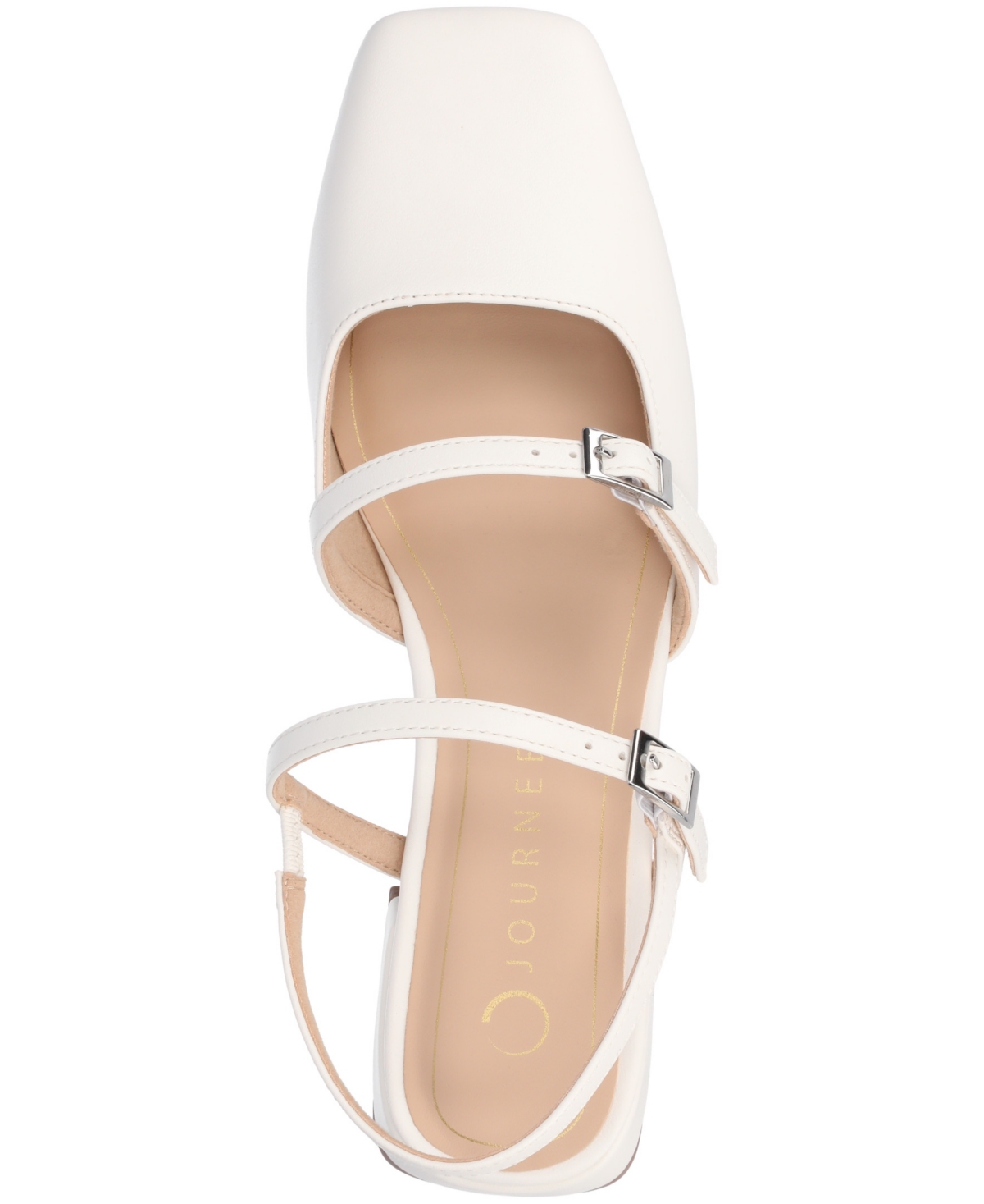 Shop Journee Collection Women's Gretchenn Multi Strap Square Toe Mary Jane Flats In White