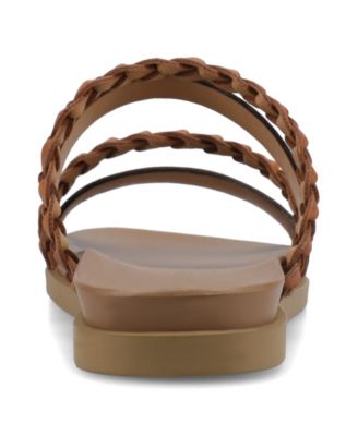 Journee Womens Colette Slide Flat Sandals