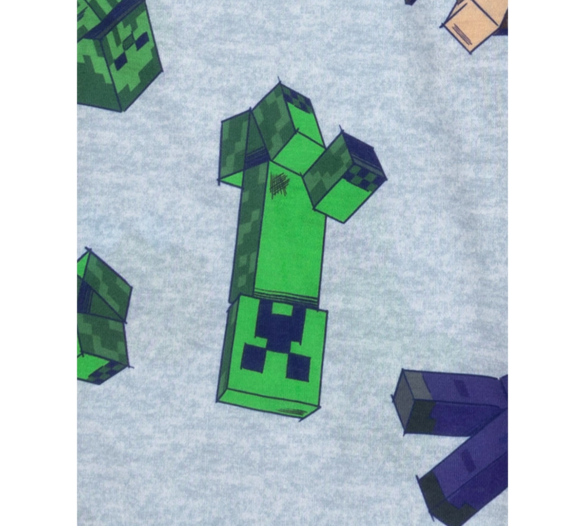 MINECRAFT BIG BOYS SHORT-SLEEVE TOP, SHORTS & PANTS PAJAMAS, 3 PIECE SET 