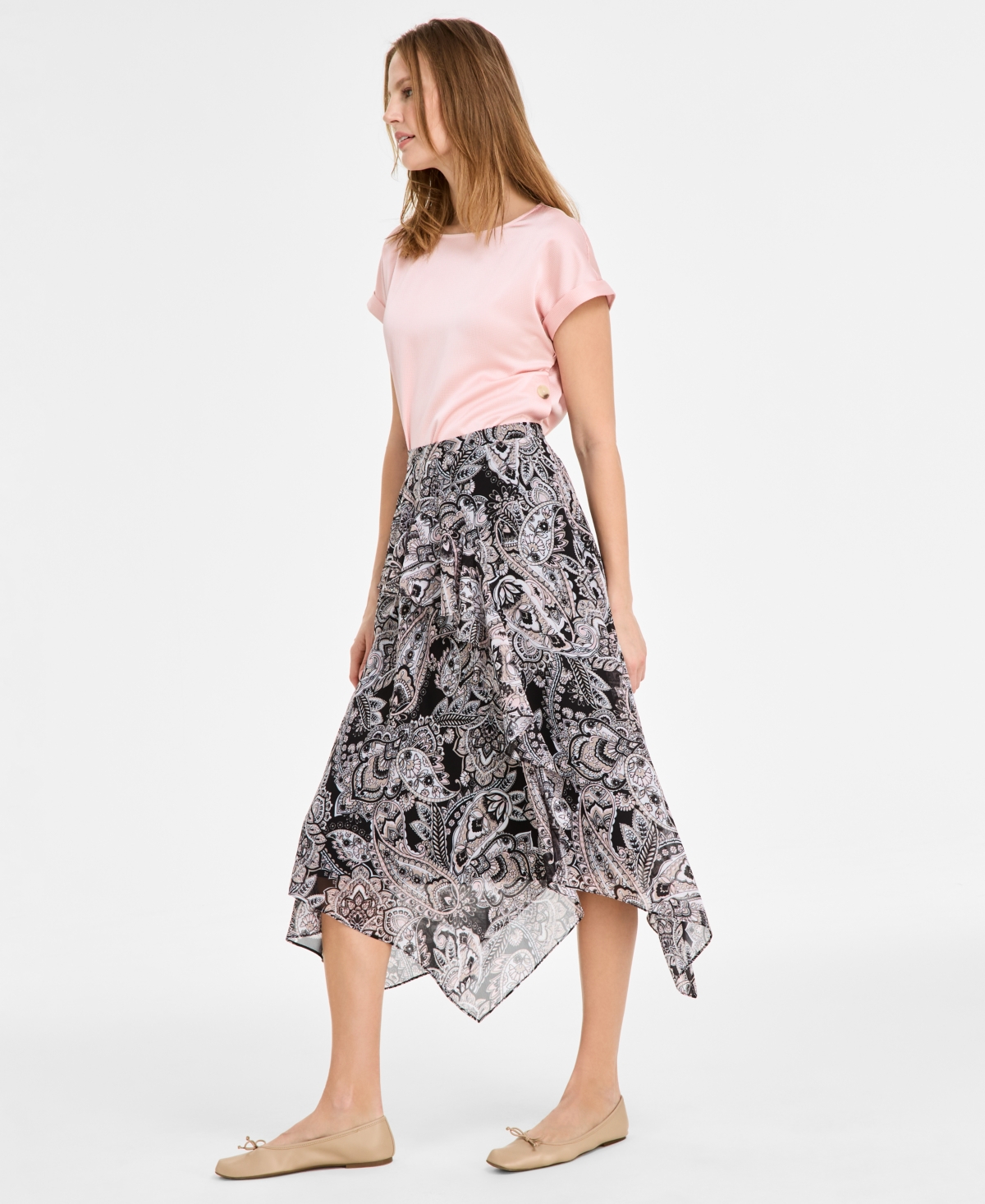 Shop Jones New York Women's Paisley-print Bias-cut Midi Skirt In Jones Black