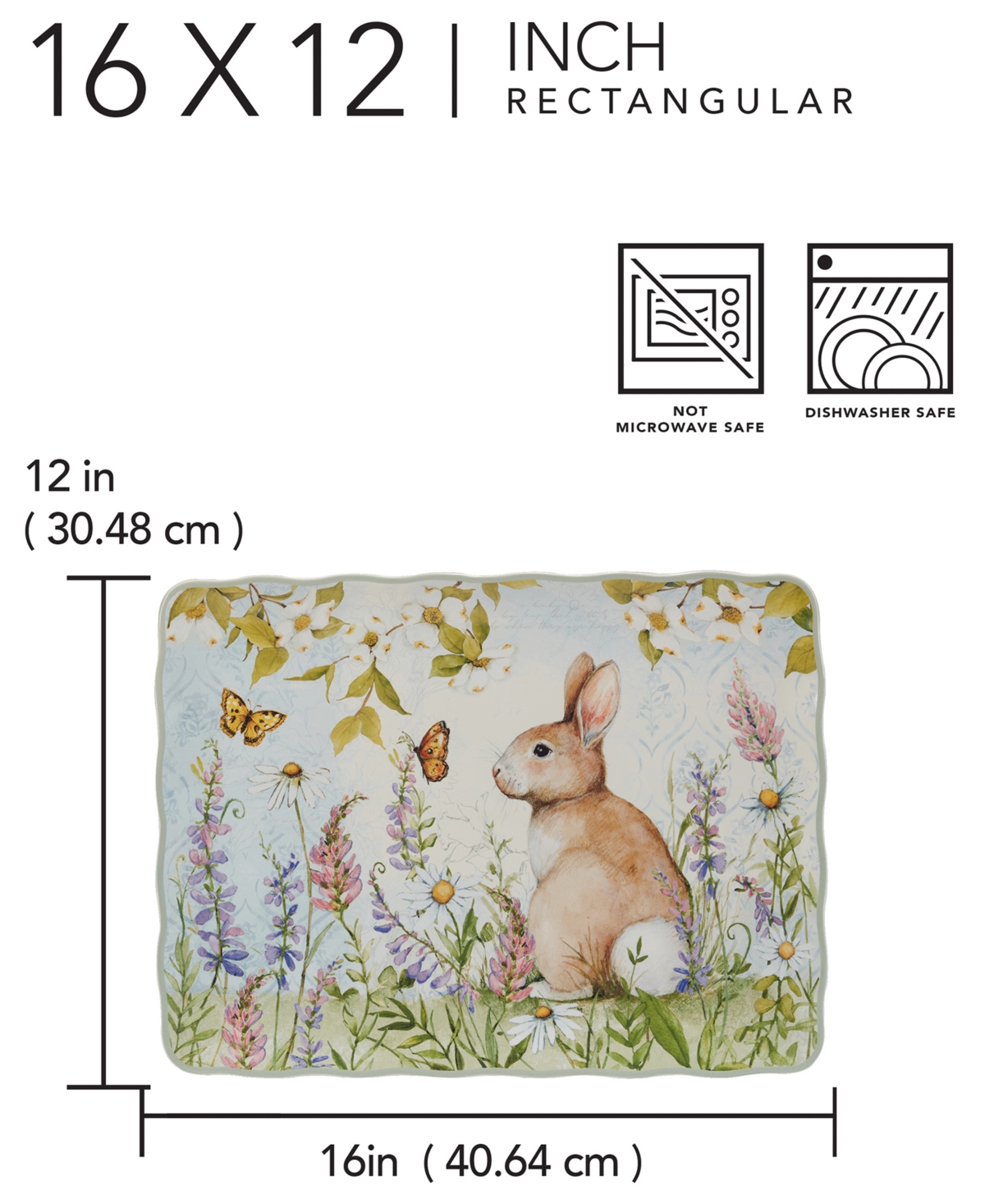 Certified International Easter Meadow Rectangular Platter